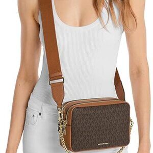 Michael Kors Bryant Medium Double Zip Chain Camera Crossbody Bag